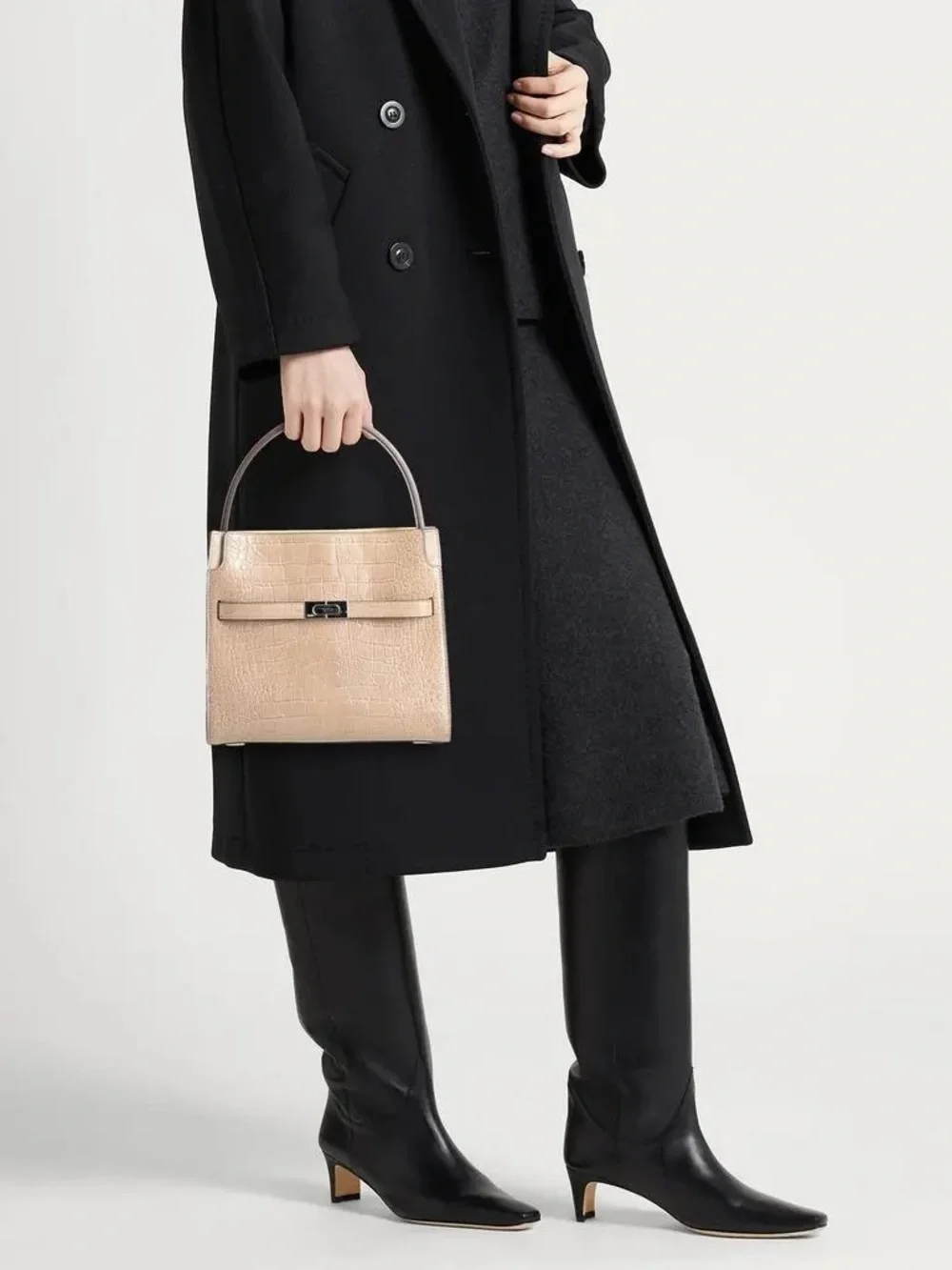 Tory Burch Small Lee Radziwill Embossed Double Bag $1,098
